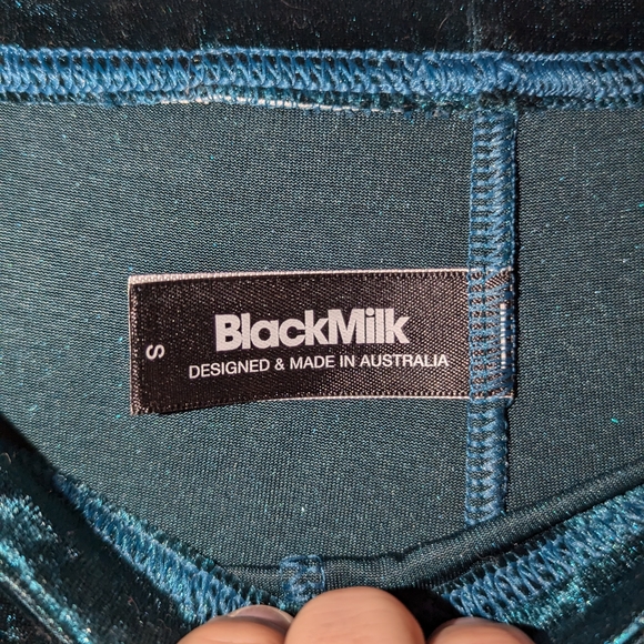 BM S Green Crushed Velvet HW Flare Pants - Limited - Picture 4 of 4